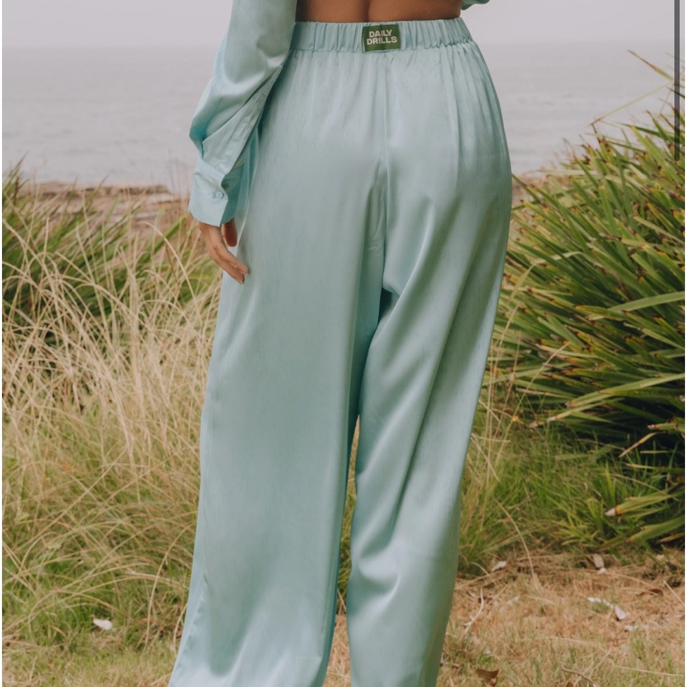 Daily Drills Light Blue Wide Leg Pants - Picture 1 of 5